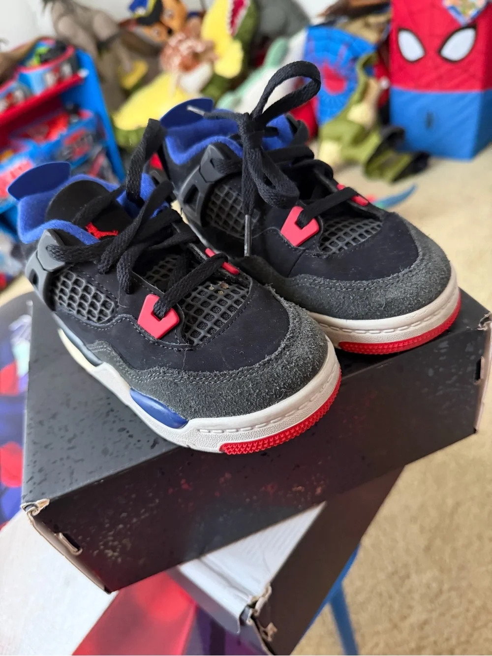 Jordan Kids Black, Blue & Red Retro Sneakers